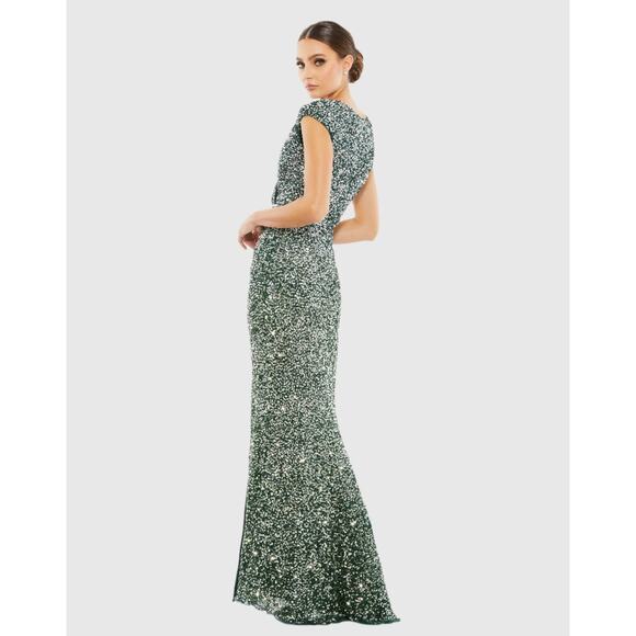 Mac Duggal 5489 Green Sequin Gown NWT Size 6 - Picture 2 of 13